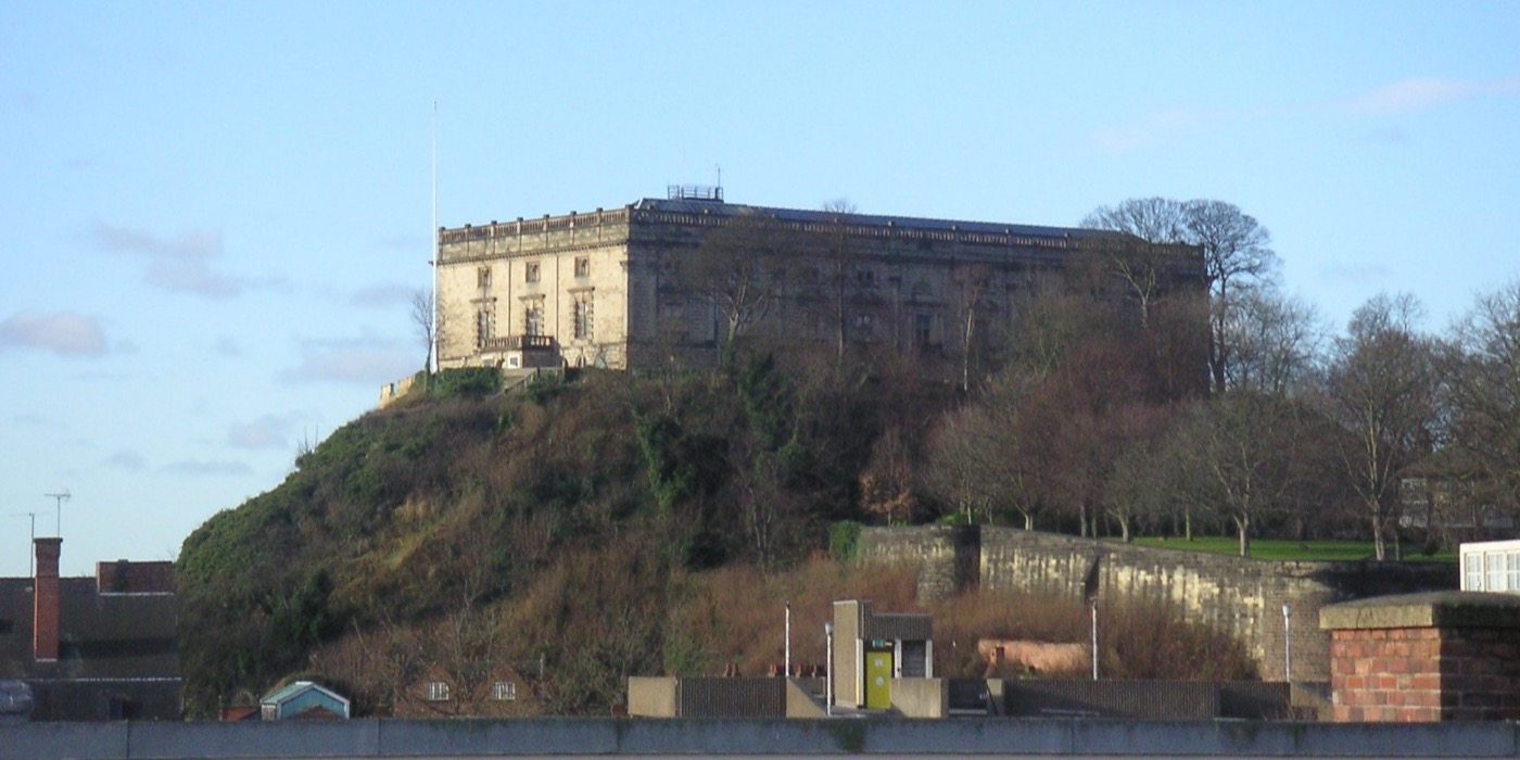 Nottingham Castle on its hill above the city
