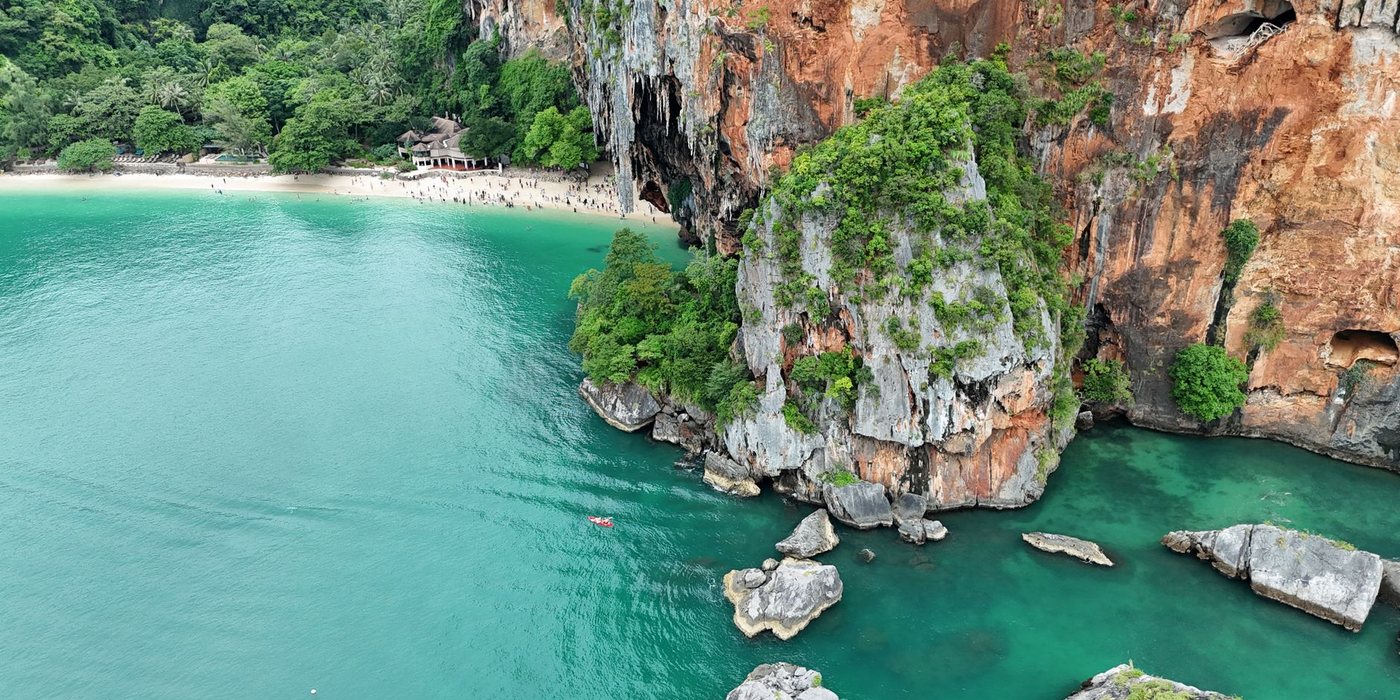 Tropical resort beside Krabi's limestone coast